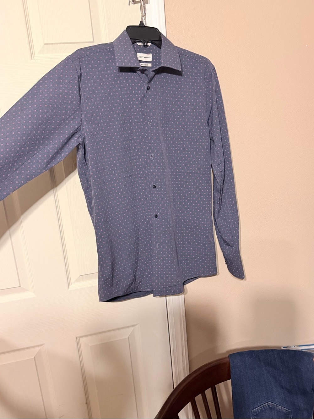 Lucky Brand Men's Blue Microdot Dress Shirt